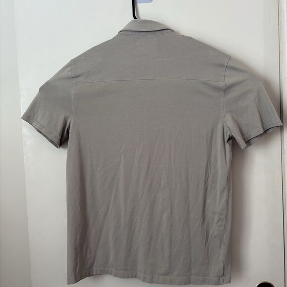 Express Mens Moisture Wicking Short Sleeve Polo Size Medium Beige Stretch Casual - Picture 5 of 7